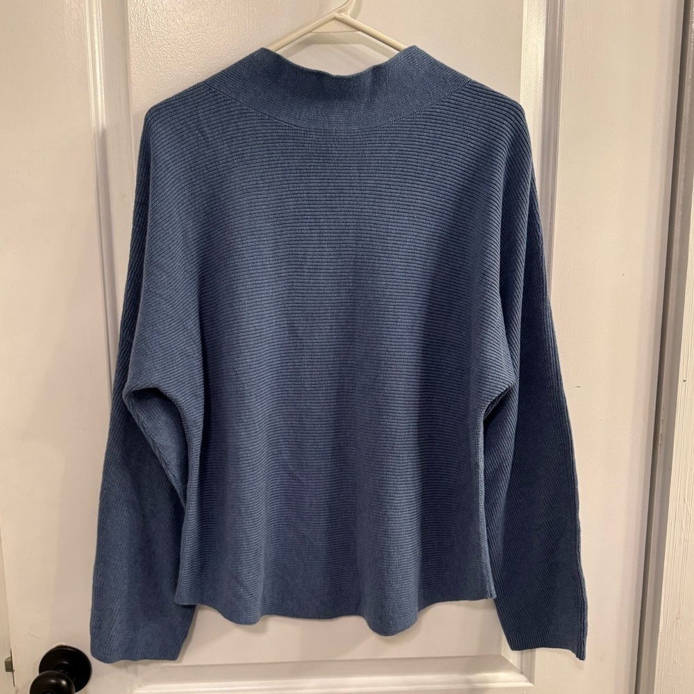 Lululemon Boxy Cotton-Blend Sweater Heathered Soft Denim